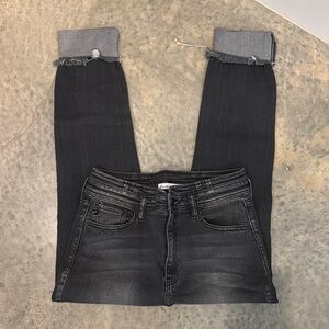 Stylish Black Jeans with Gray Cuffs